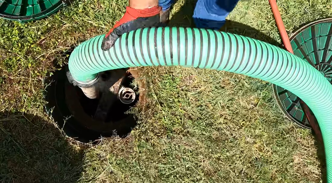 Septic tank pumping service at a Fallbrook, CA home